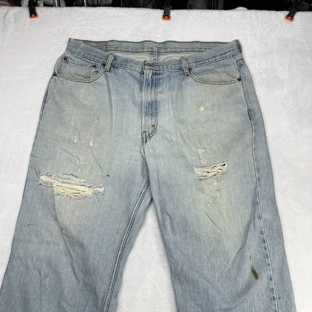 Levi's 550‎ Relaxed Fit Jeans Men's 39X30 Blue Denim Pockets Zip Fly - Flaws